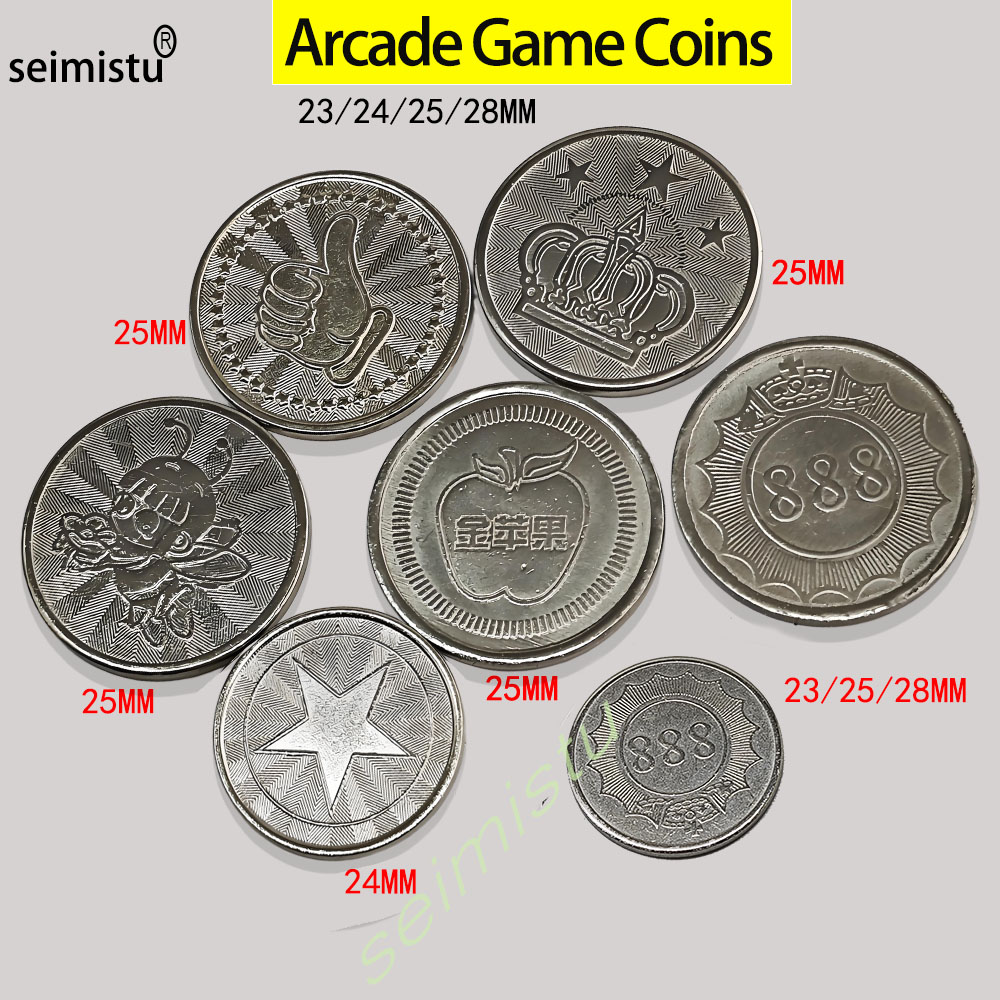 Arcade Vending & Laundry Revenue - 100pcs Stainless Steel 23/24/25mm Tokens Crown