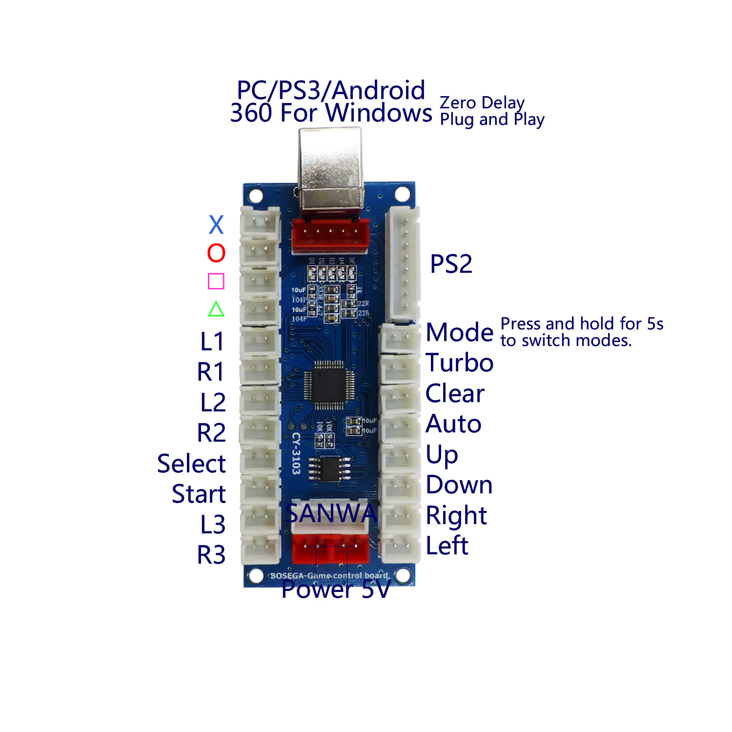 SJ@JX Arcade Controller Zero D - Arcade Button Pcb ulasan dan harga