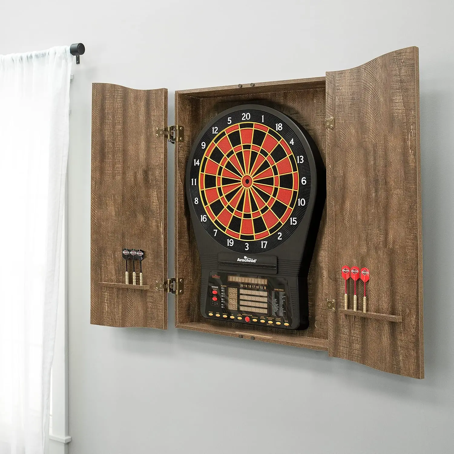 BestsellerMI Sports Brown Cric - Electronic Dartboard Cabinet ulasan dan harga