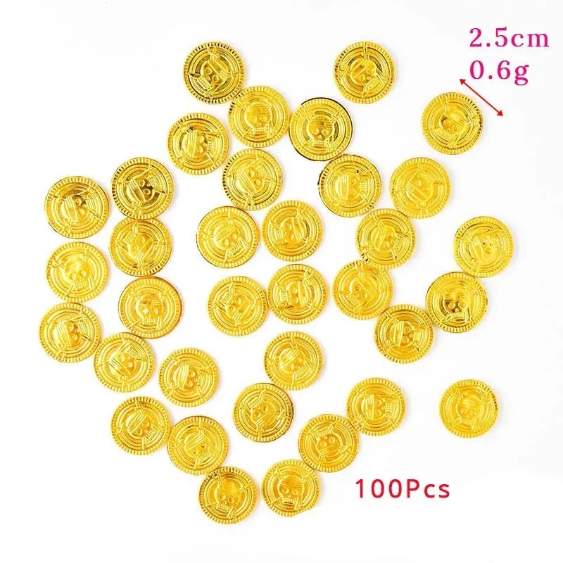 50Pcs Pirate Gold Coins Plasti - Arcade Game Coin ulasan dan harga